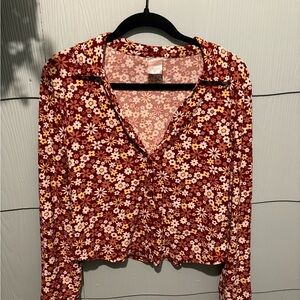 Floral Red Women's Top